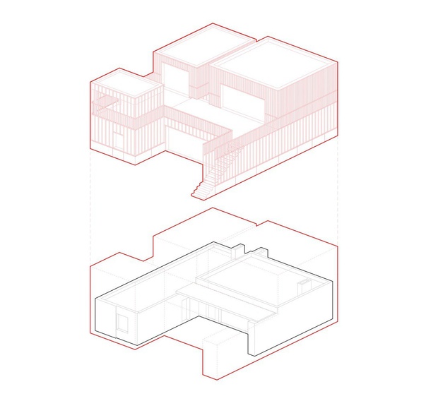 Аксонометрия реконструкции фасадов