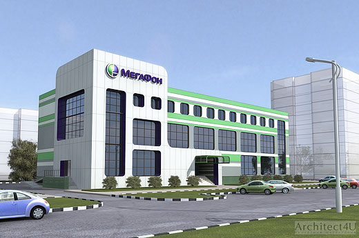 проект дизайна фасадов здания мегафон