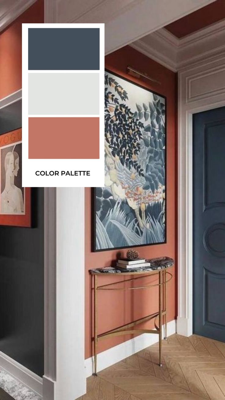 Цветовое решение интерьера с терракотовыми стенами №136