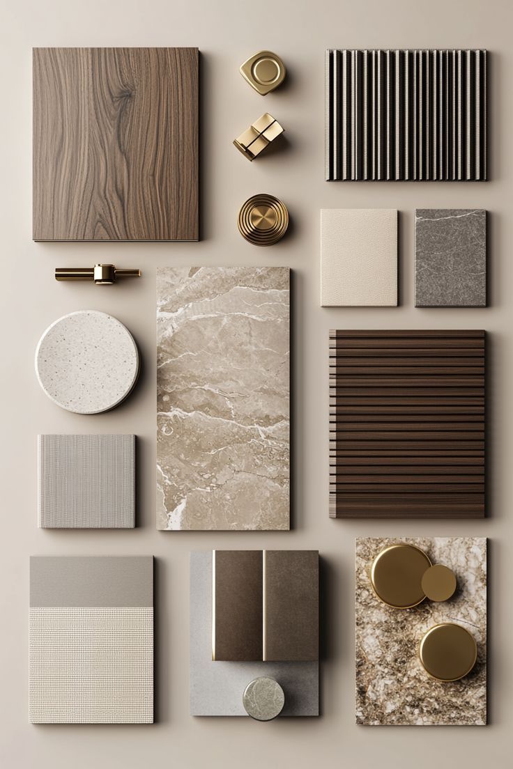 Сочетание материалов в отделке №36