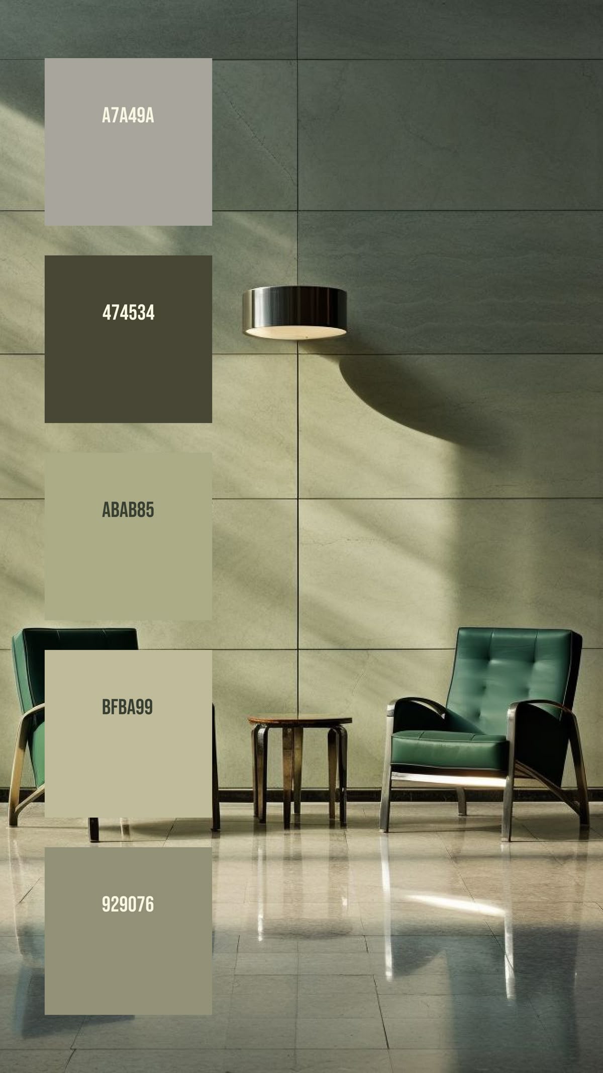 Колористическое решение дизайна в оттенках зеленого №54