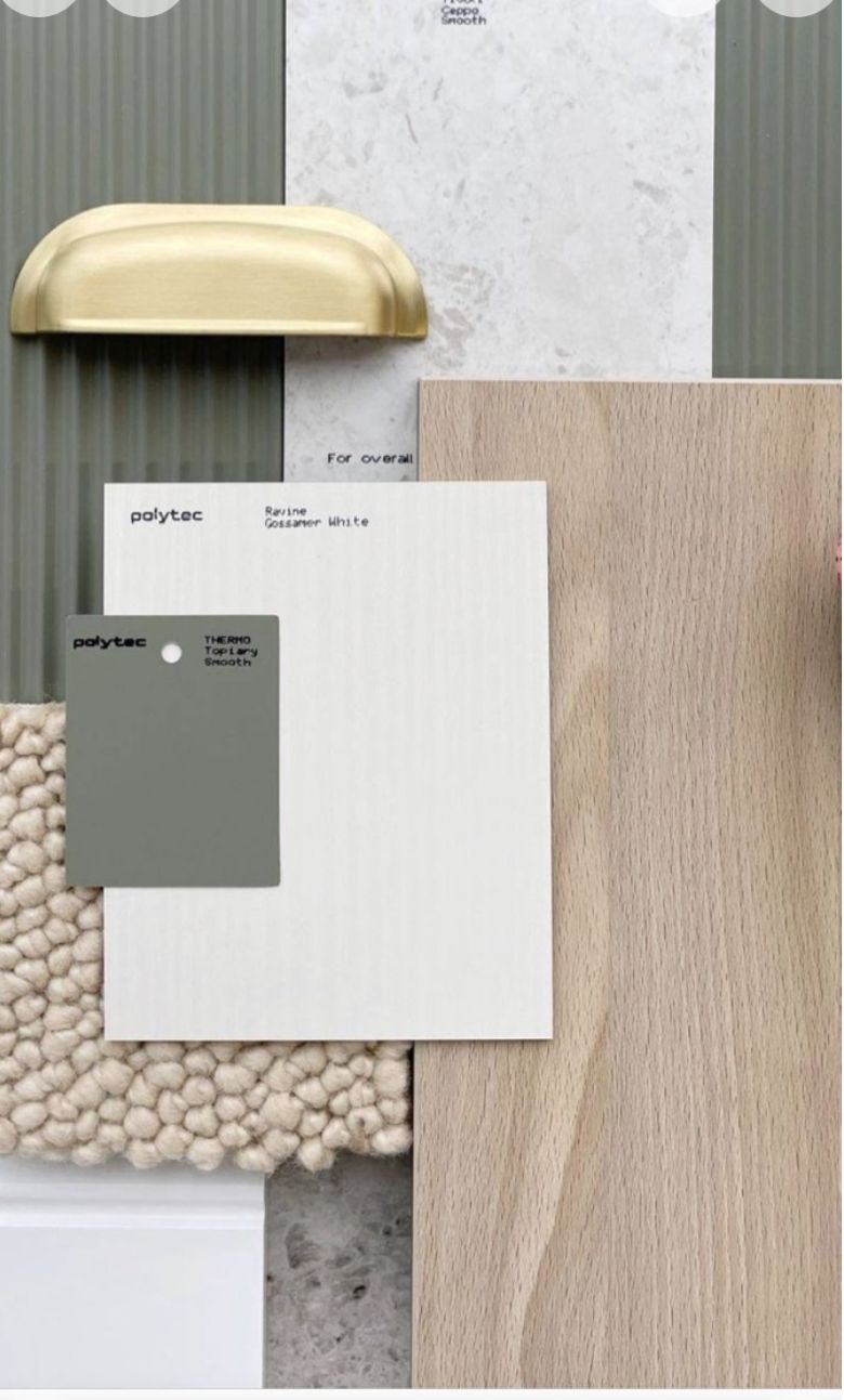 Красивое сочетание материалов для стильного дизайна с оттенками зеленого №61