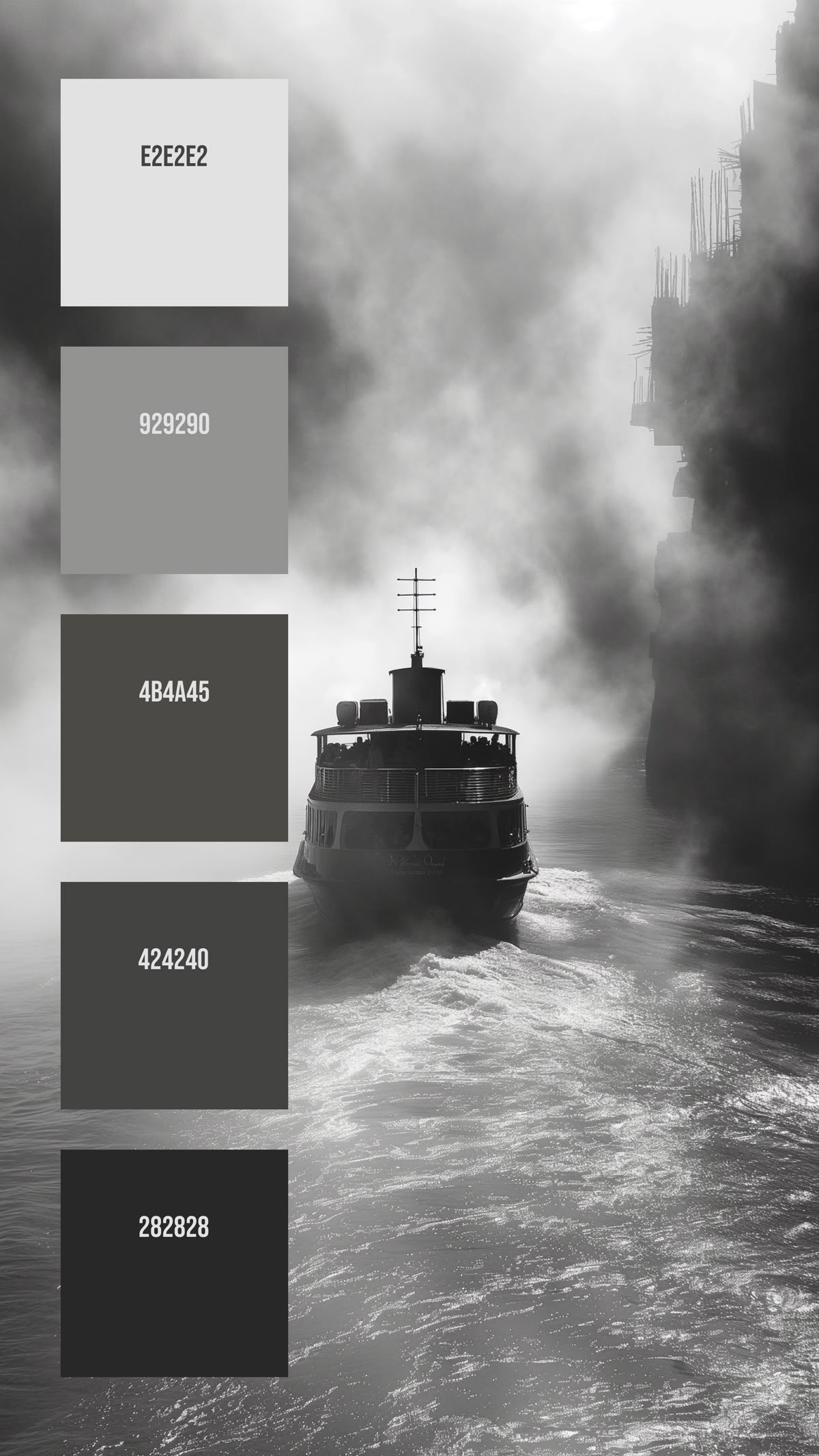 Схема цветов для дизайна фасадов в оттенках серого №86