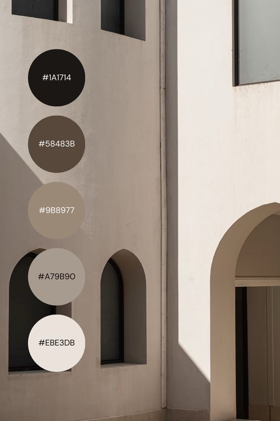 Палитра цветов для дизайна фасадов в оттенках бежевого №87