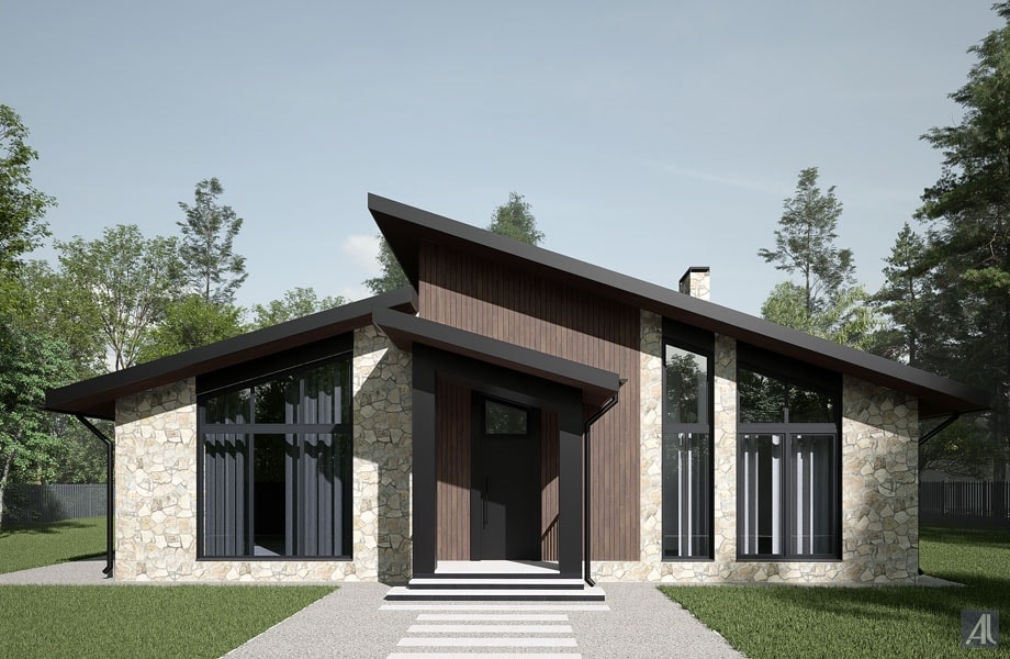 частный одноэтажный жилой дом в самаре - дизайн отделки в современном стиле