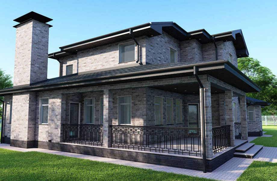 проект дизайна фасадов с клинкерной плиткой