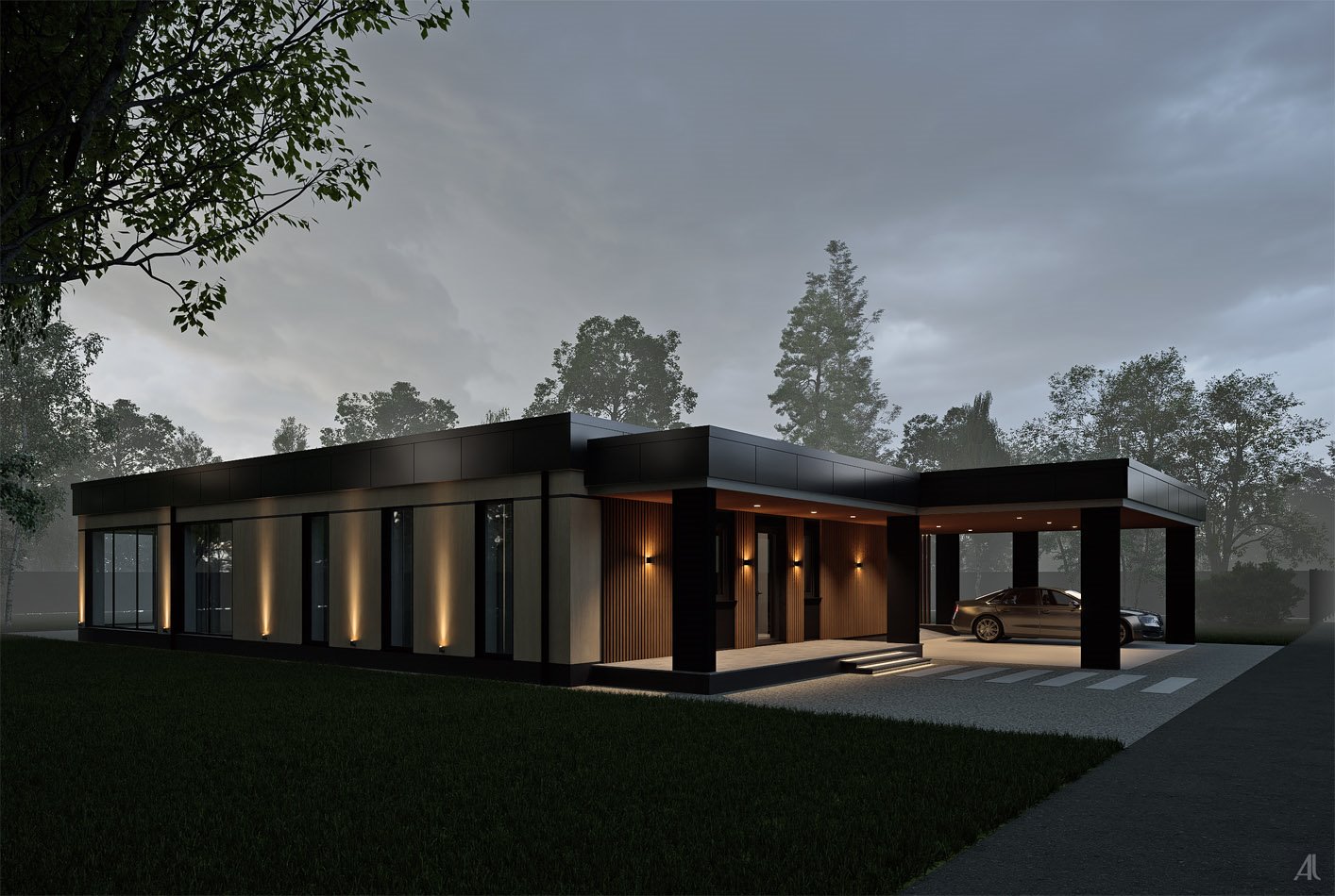 Решение фасадной подсветки согласованного варианта концепта