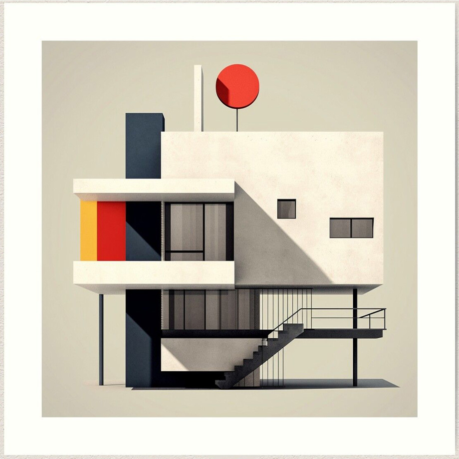 Minimalistic Bauhaus Architecture Poster