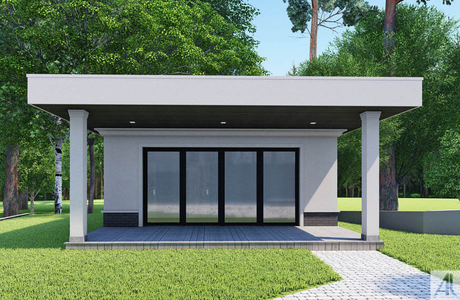 проект летней кухни с зоной хамама в сочи