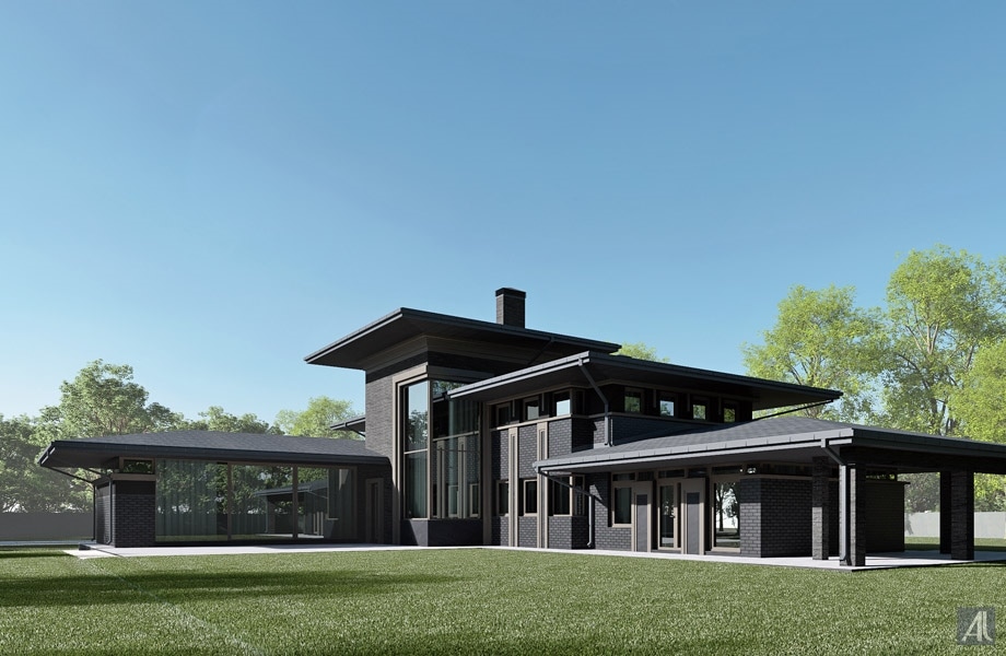 фасад в черном цвете - стиль прерий в современном прочтении