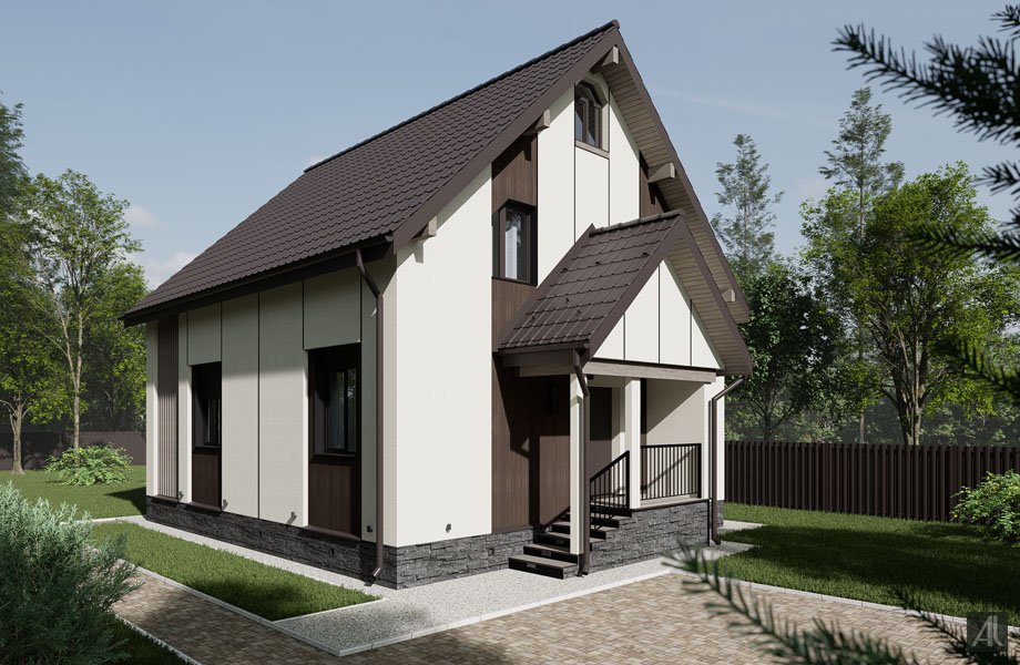 редизайн фасадов классического деревянного дома в современный стиль