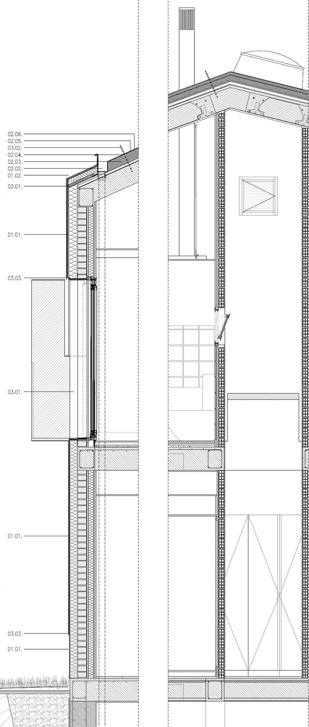 Сечения по наружным стенам - конструктив фасадов