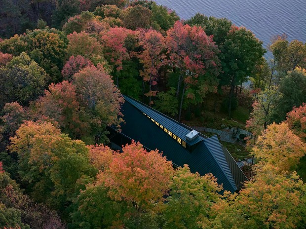 Вид сверху на дом и окружение